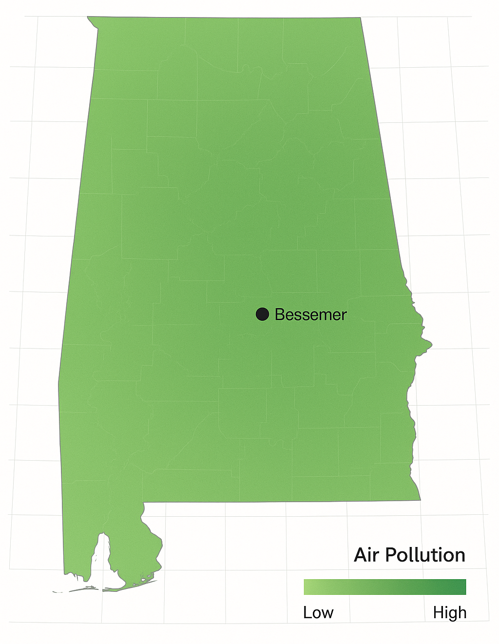 Conceptual projected improvement map