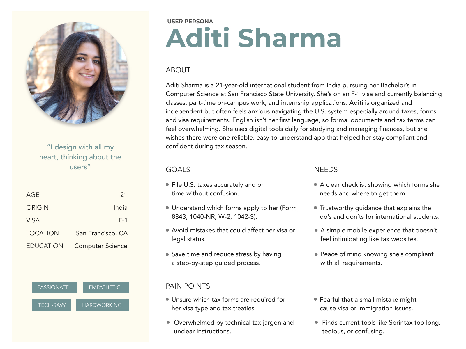 Aditi Sharma persona