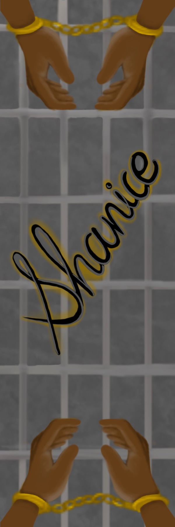 Bookmark 3 — skin-tone hands, chain