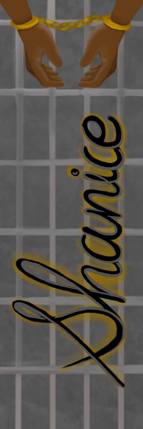 Bookmark 4 — Shanice script, vertical