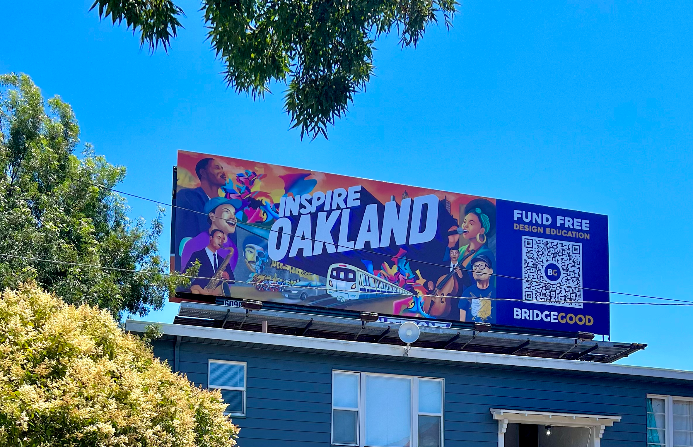 Inspire Oakland live billboard on OUTFRONT Media display