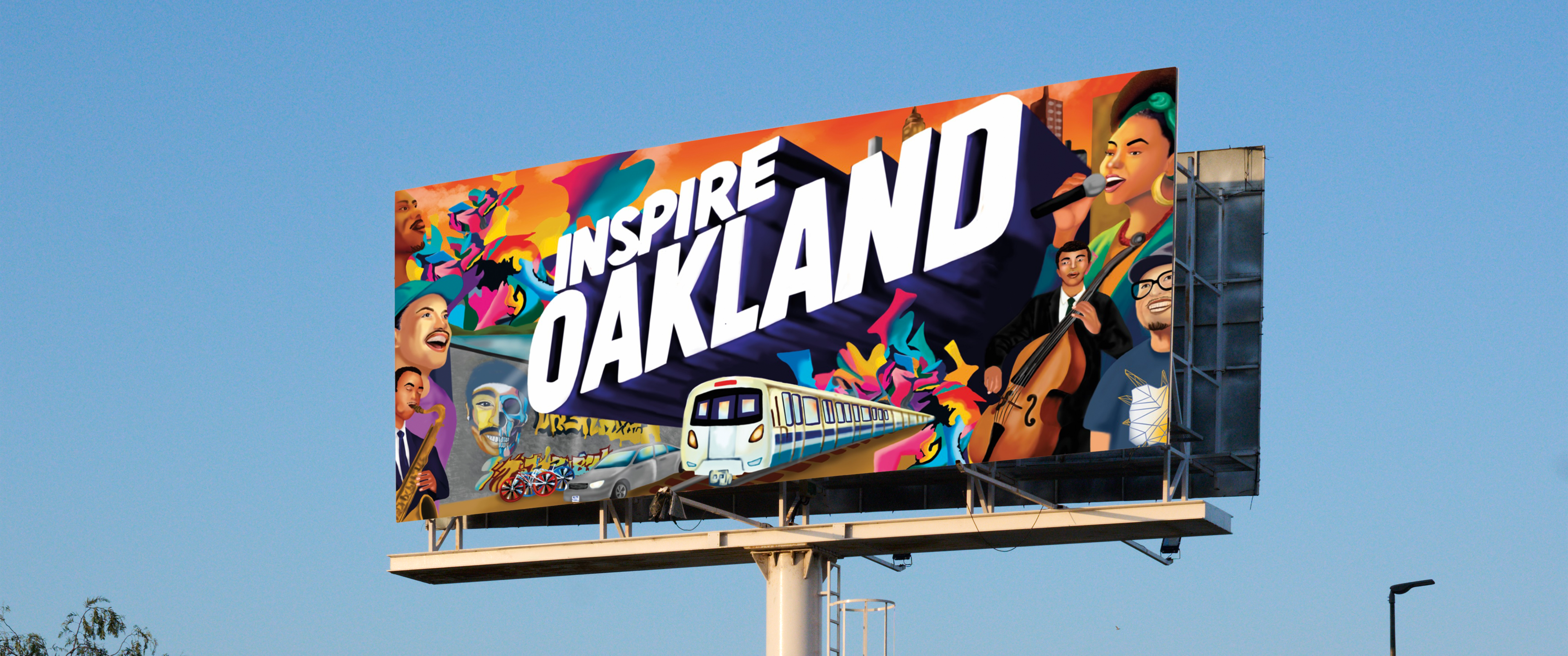 Final Inspire Oakland billboard design — full horizontal