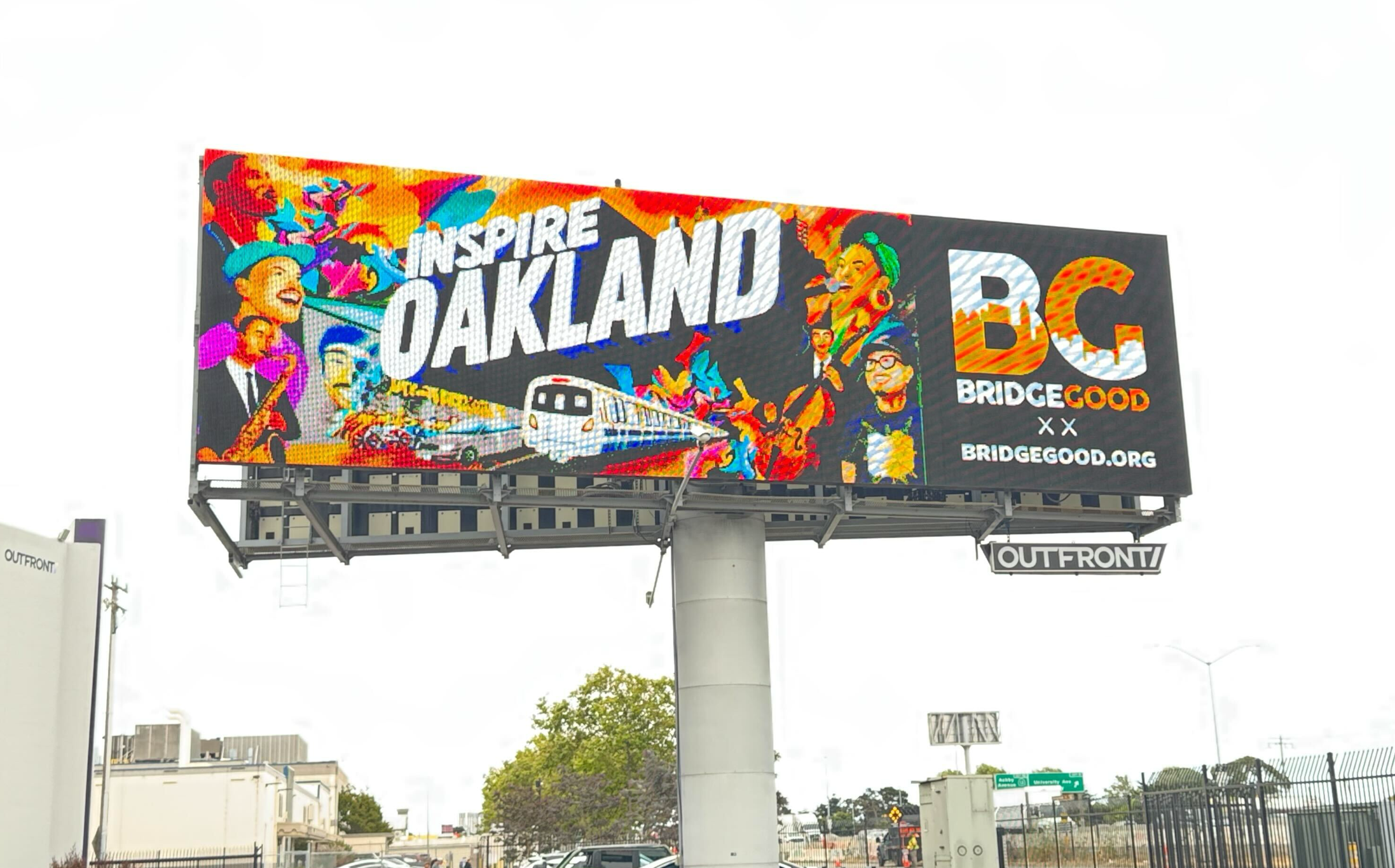 Inspire Oakland billboard on OUTFRONT display