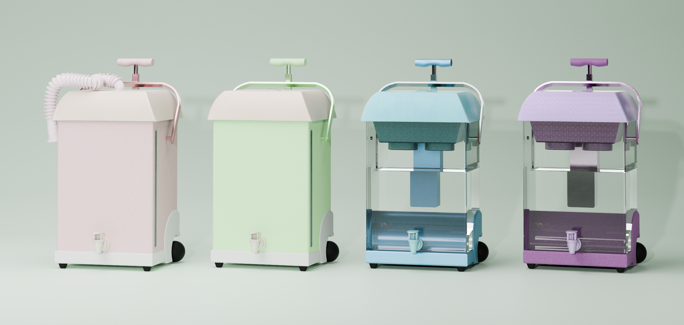 All four Hydrip colorways — pink, green, blue, lavender