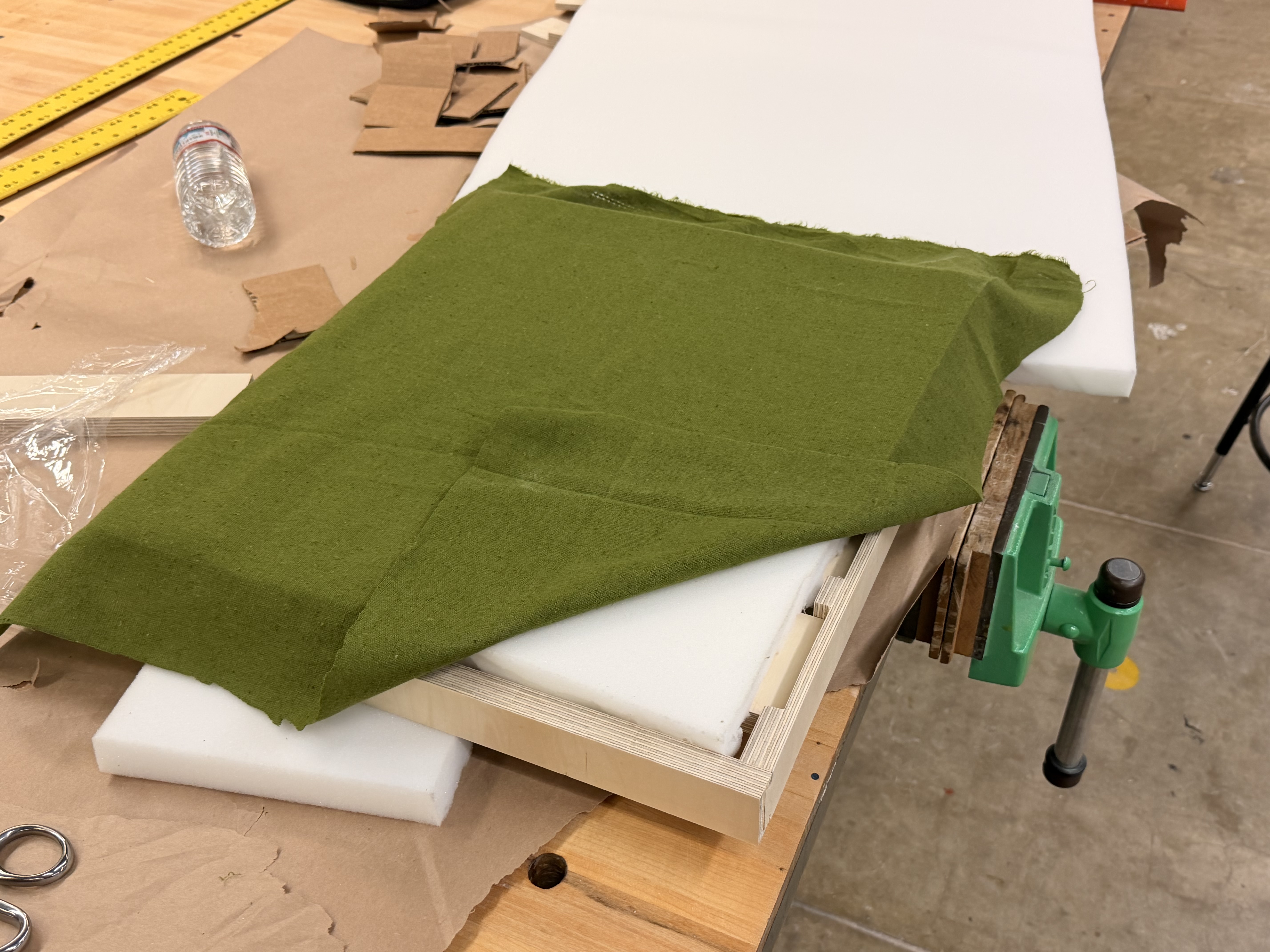 Fabric and foam cutout