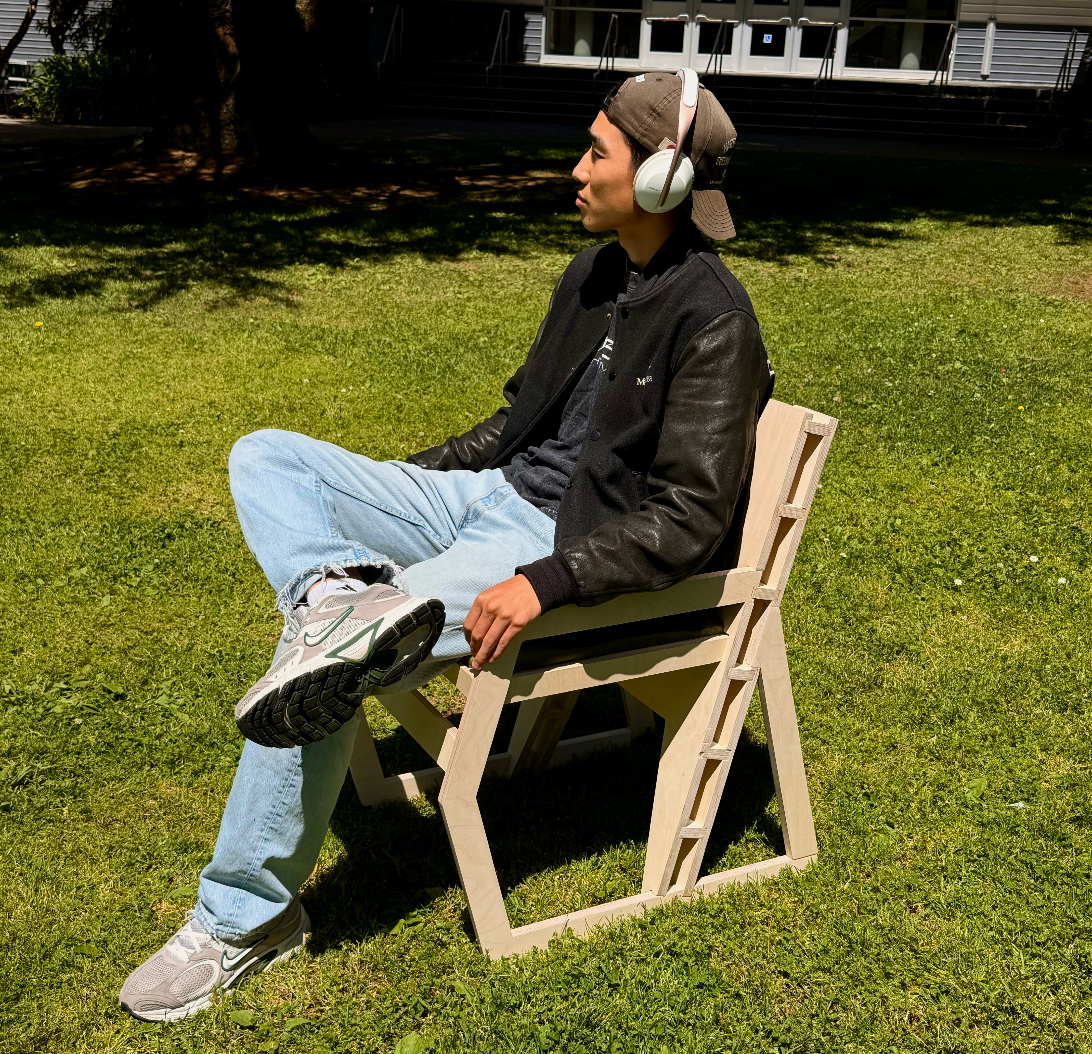 Person seated in CardoHex outdoors