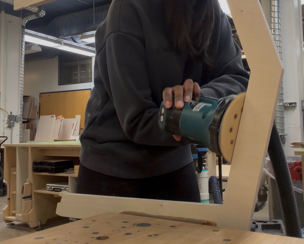 Sanding the arm