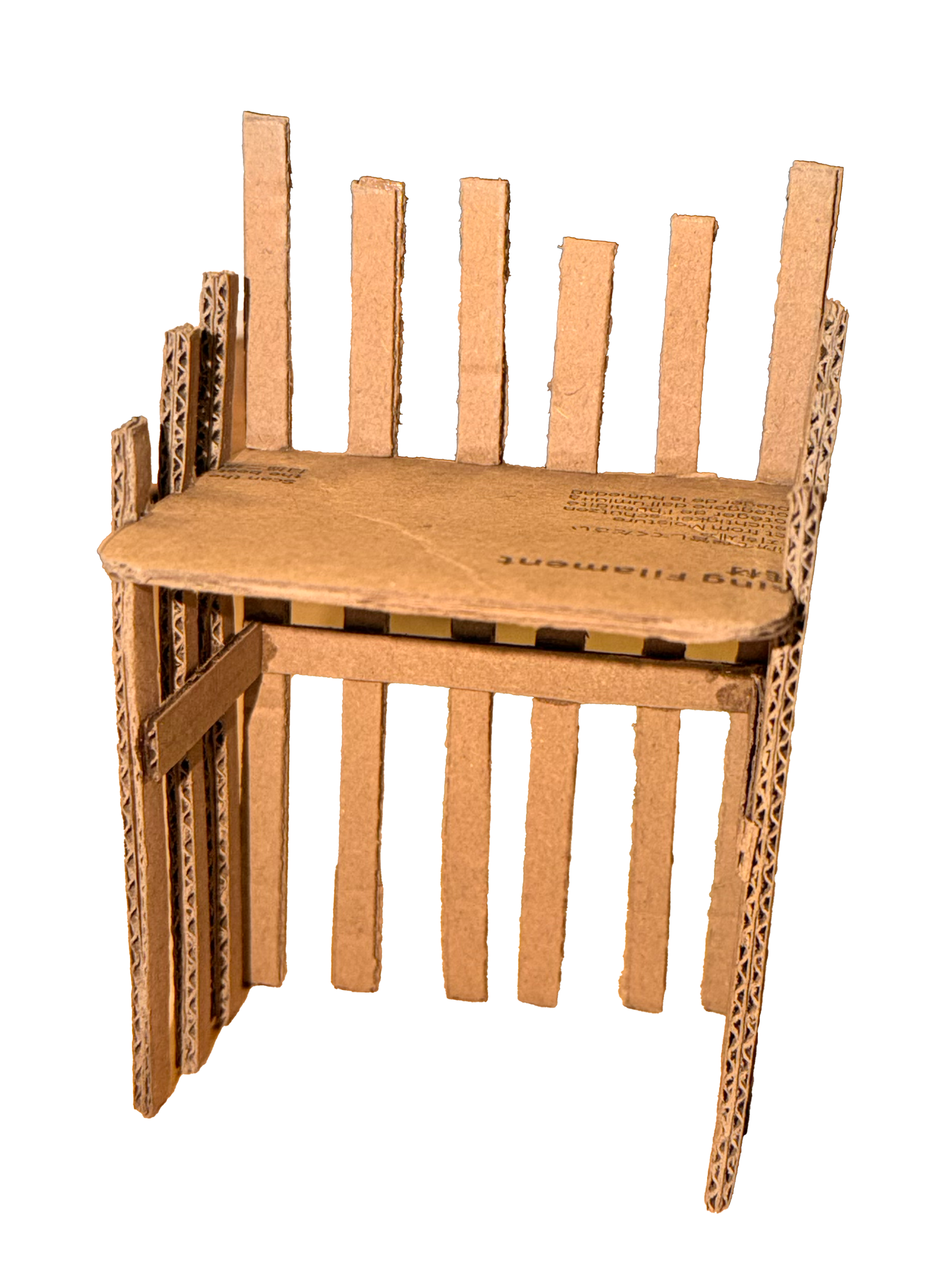 Cardboard model — panel chair